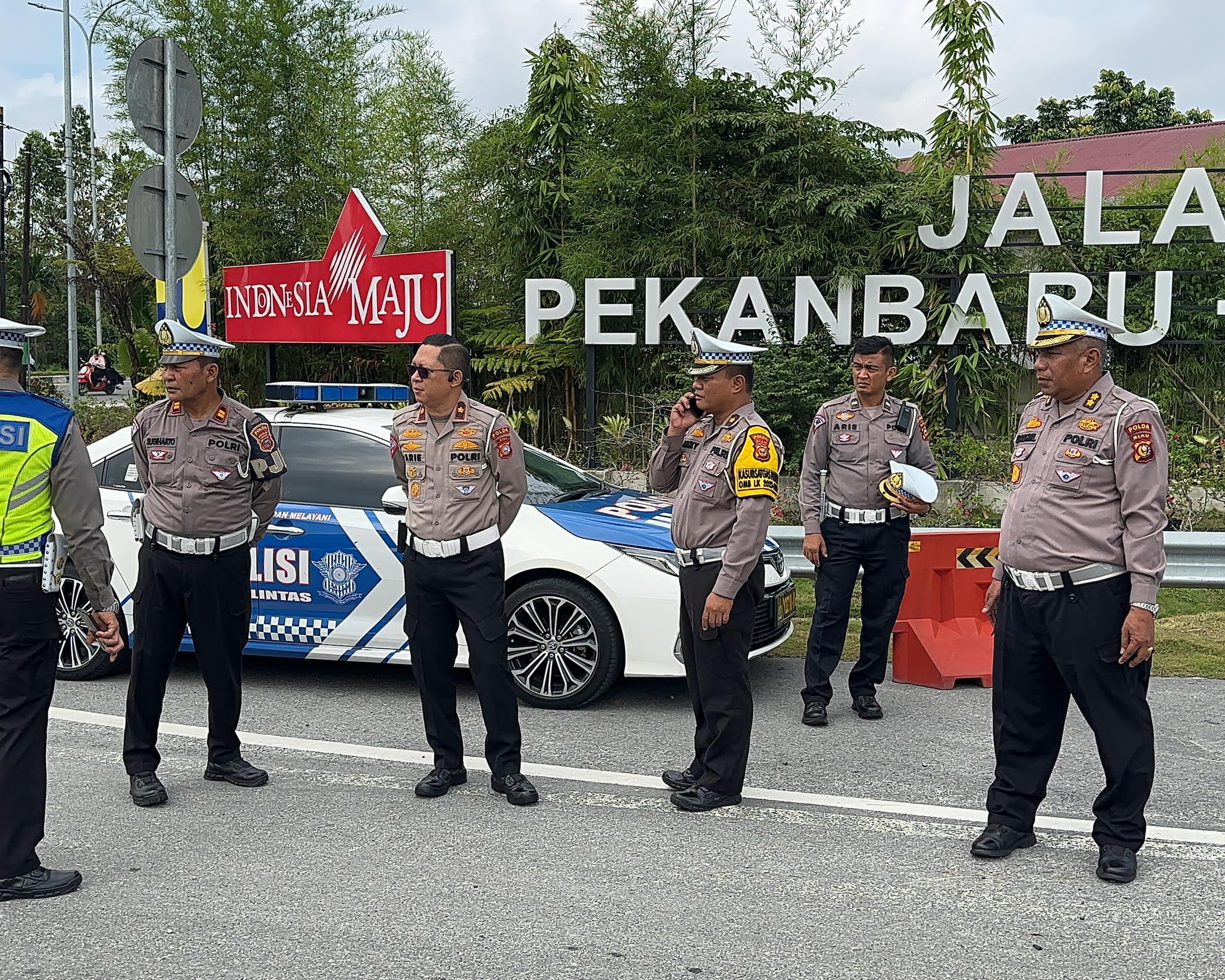 Ditlantas Polda Riau Lakukan Pengecekan Jalan Tol Pekanbaru - Bangkinang Hingga XIII Koto Kampar