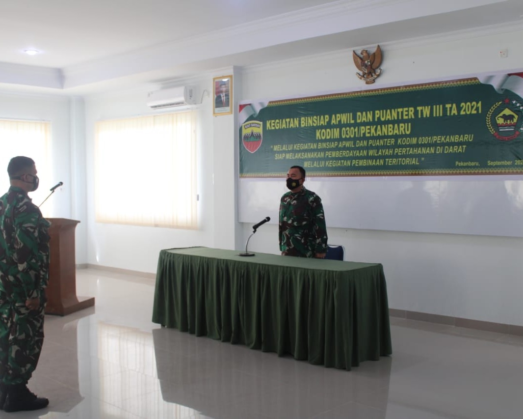 Tingkatkan Profesionalisme Prajurit, Kodim 0301/PBR Gelar Kegiatan Binsiap Apwil Dan Puanter