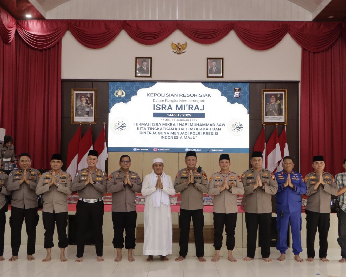 Polres Siak Peringati Isra Mikraj 1446 H/2025 M Dengan Tema 'Meningkatkan Kualitas Ibadah dan Kinerja'