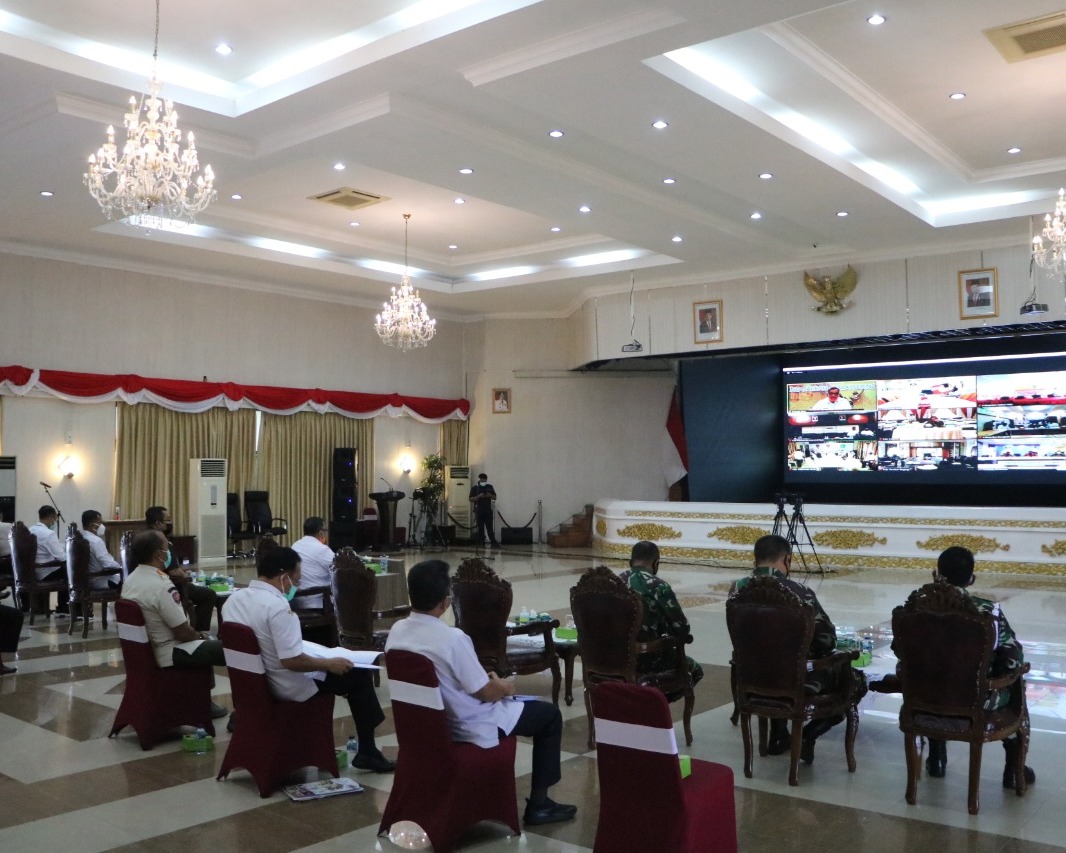 Danlanud RSN Hadiri Rapat Antisipasi Libur Hari Natal 2020 dan Tahun Baru 2021 Secara Virtual
