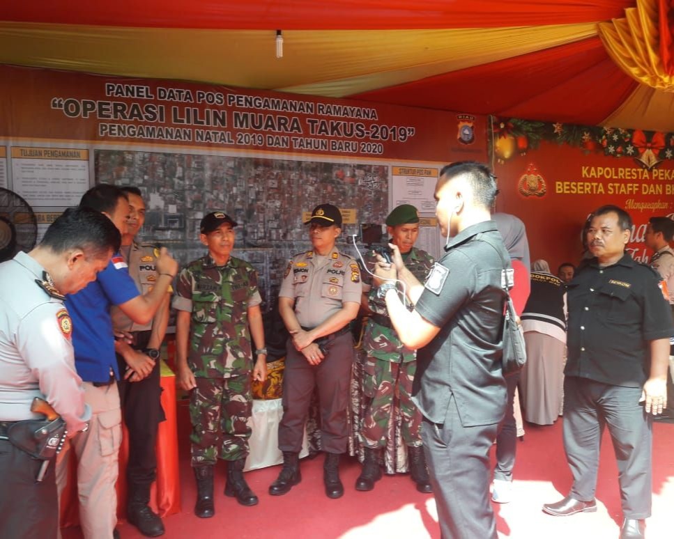 Pasi Ops Kodim 0301/Pekanbaru Bersama Kabag Ops Polresta Pekanbaru Laksanakan Peninjauan Pos Pam Nataru