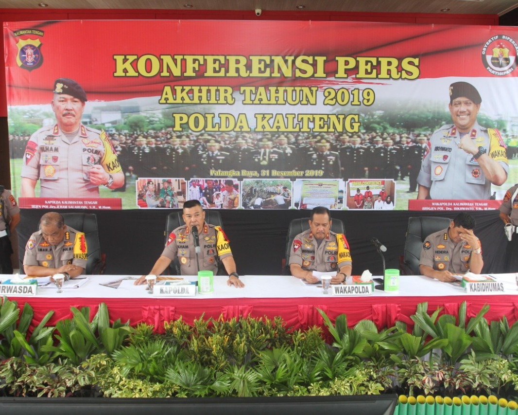 Polda Kalteng Gelar Konferensi Pers Menjelang di Akhir Tahun 2019