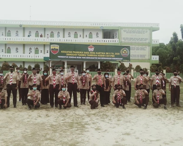 Kaur Bakti Kodim 0301/PBR Membuka Kegiatan Orentasi Pramuka Wira Kartika Tuanku Tambusai Kodim 0301/PBR