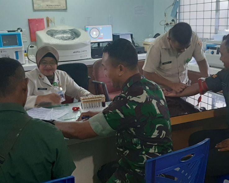 Personil Kodim 0301/Pekanbaru Melaksanakan Rikkes Berkala