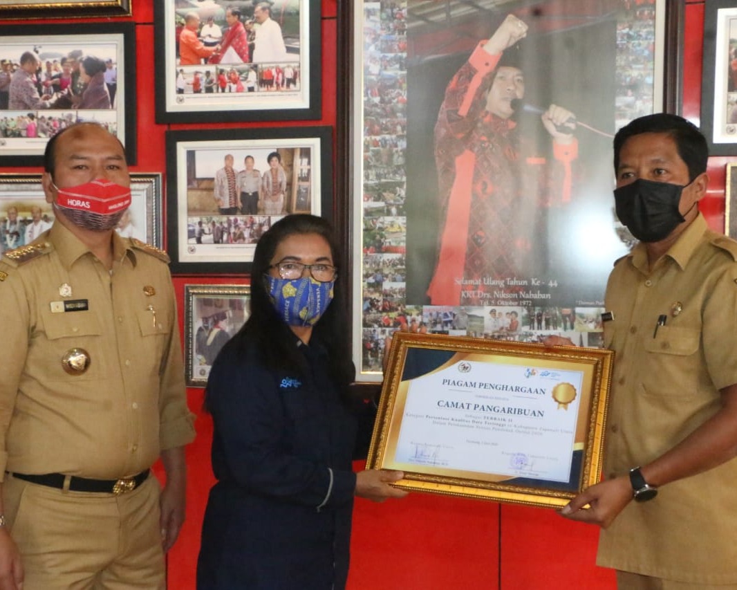 Bupati Taput Nikson Nababan Terima Dua Penghargaan Sekaligus Atas Prestasi Pelaksanaan Sensus Penduduk Online 2020